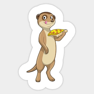 Meerkat with Pizza Sticker